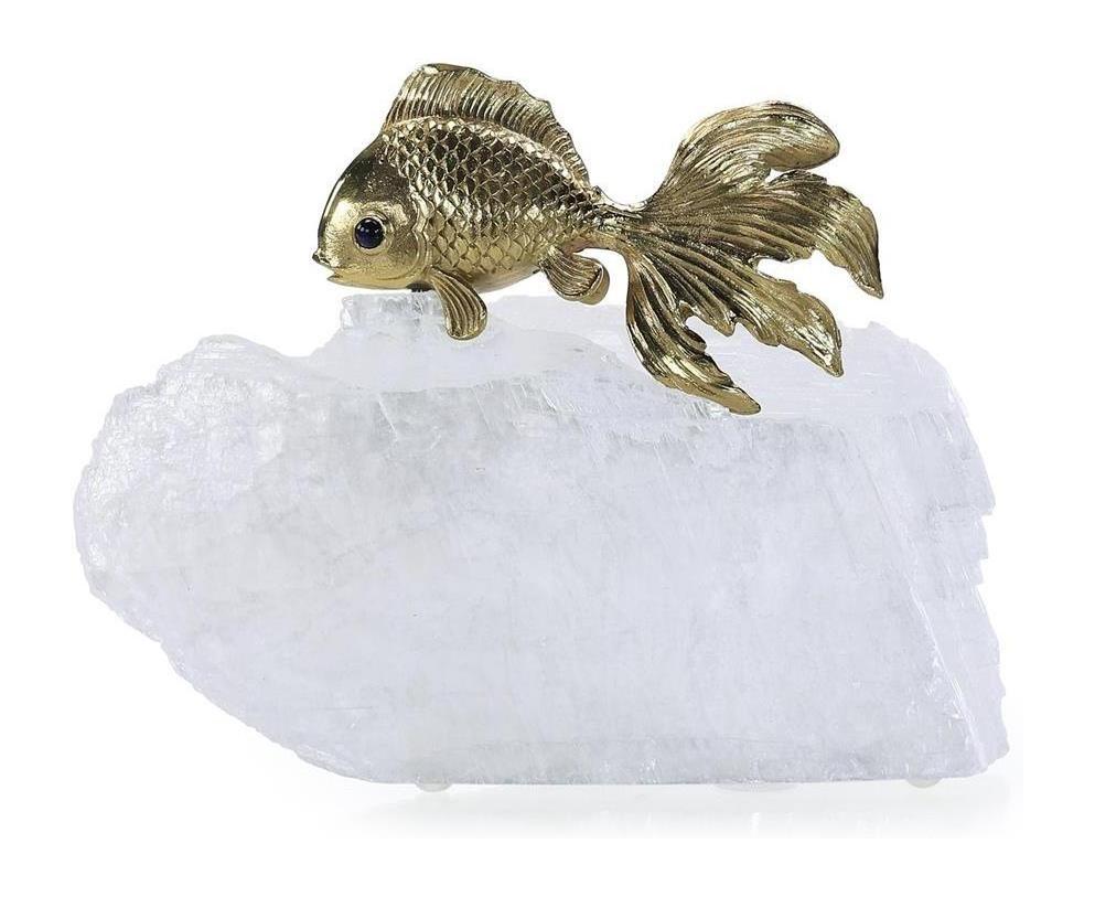 John Richard Decor Fantail Goldfish Sculpture on Selenite III