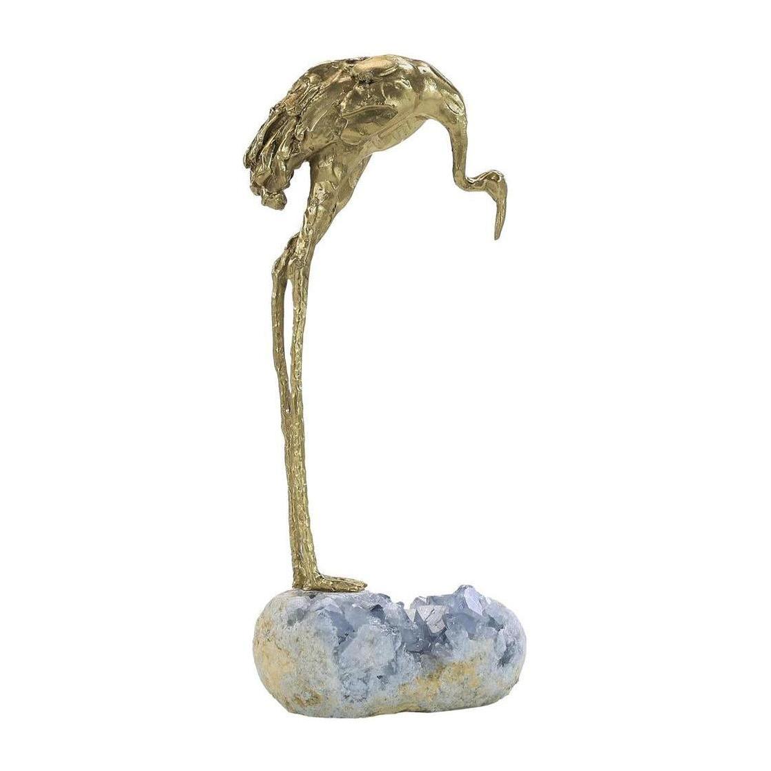 John Richard Decor Brass Crane Sculpture on Kyanite II