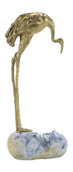 John Richard Decor Brass Crane Sculpture on Kyanite II