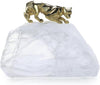 John Richard Decor Perched Brass Panther Sculpture on Selenite