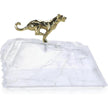 John Richard Decor Sprinting Brass Panther Sculpture on Selenite Sale