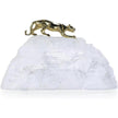 John Richard Decor Prowling Brass Panther Sculpture on Selenite