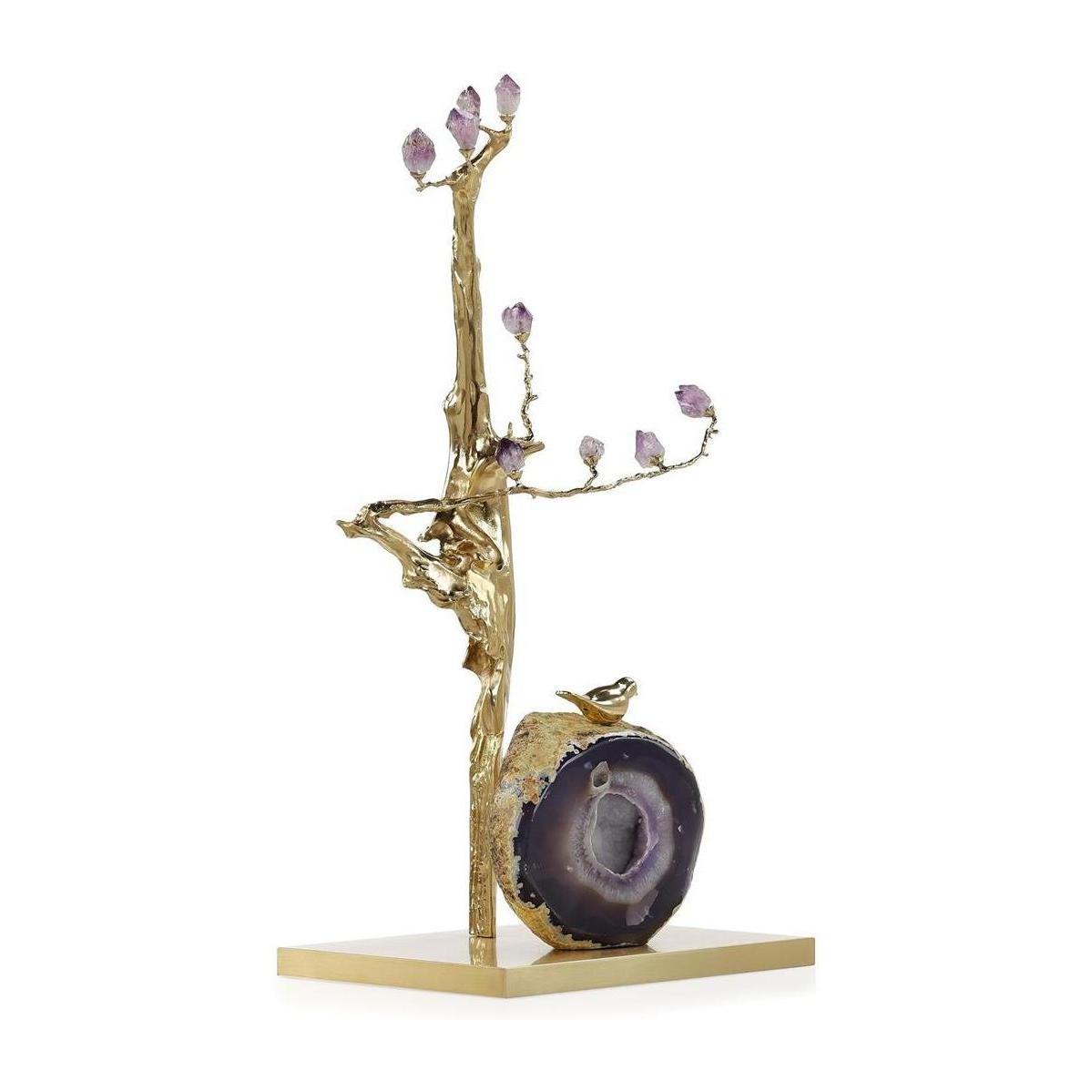 John Richard Decor Amethyst Grove Sculpture on Brass Base