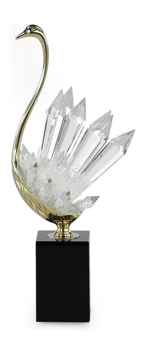 John Richard Decor Crystalline Bird Sculpture on Black Base