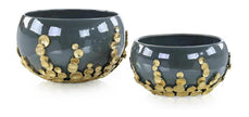 John Richard Decor Golden Disc Bowls, Set of 2