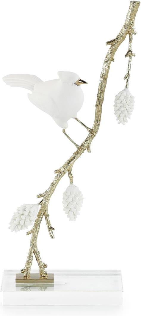 John Richard Decor Porcelain Bird Sculpture on Pine Branch I