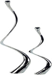 John Richard Decor Silver Spiral Candleholders, Set of 2