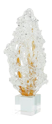 John Richard Decor Frozen Flame Sculpture on Crystal Base