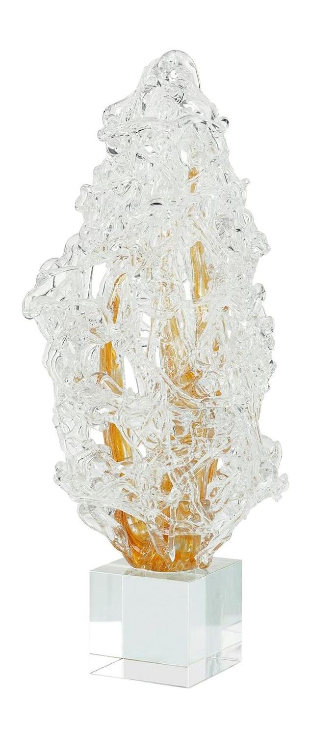 John Richard Decor Frozen Flame Sculpture on Crystal Base