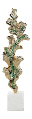 John Richard Decor Gleaming Leaf Sculpture on Marble Base