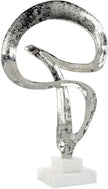 John Richard Decor Winding Flourish Sculpture on Marble Base, Nickel