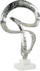 John Richard Decor Winding Flourish Sculpture on Marble Base, Nickel