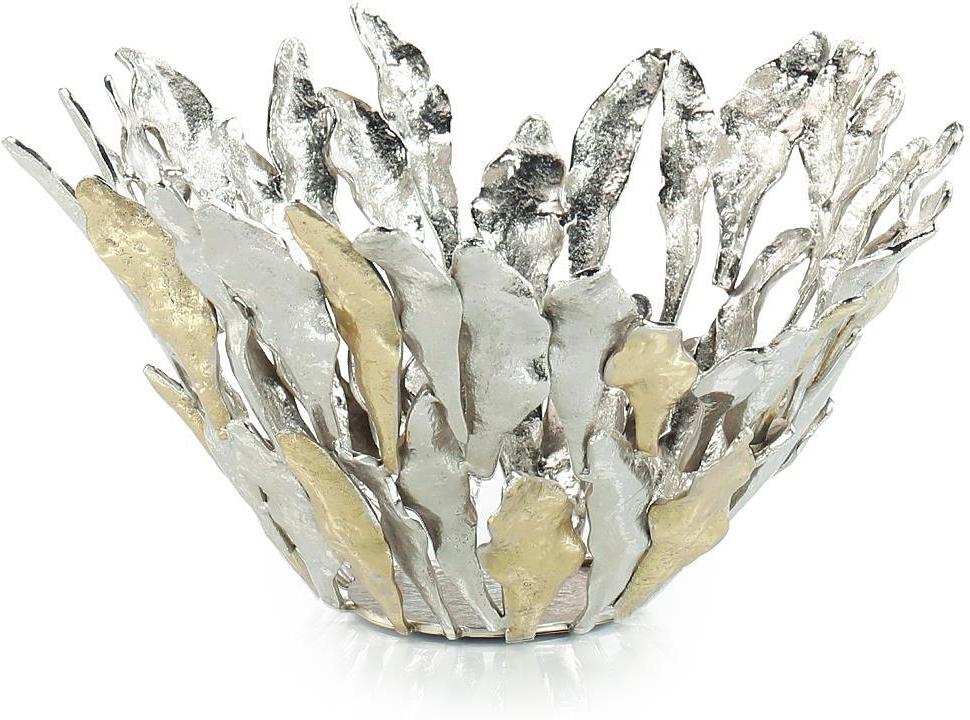John Richard Decor Plume Bowl, Brass and Nickel
