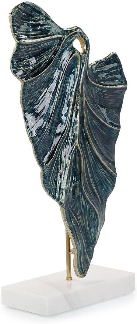 John Richard Decor Standing Leaf Sculpture on Marble Base