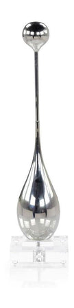 John Richard Decor Drop Sculpture on Acrylic Base, Small Nickel