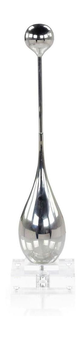 John Richard Decor Drop Sculpture on Acrylic Base, Small Nickel