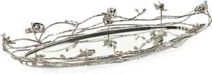 John Richard Decor Orchids in Bloom Tray, Nickel