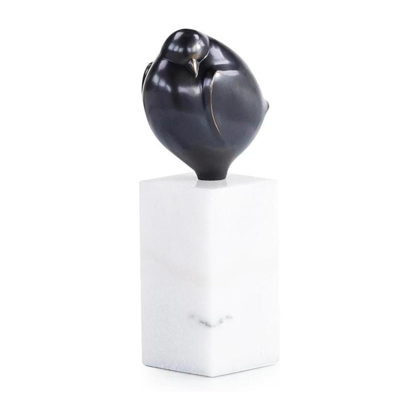 John Richard Decor Bronzed Bird Sculpture on Marble Base