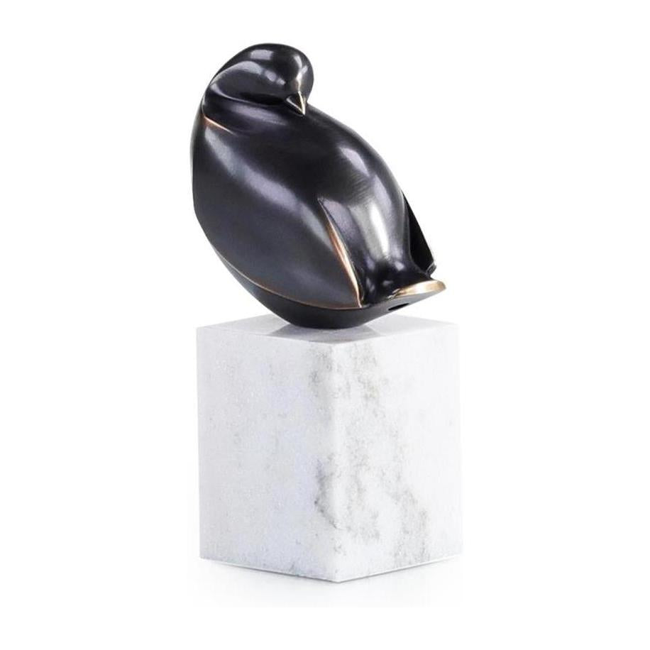 John Richard Decor Bronzed Bird Sculpture on Marble Base
