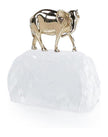 John Richard Decor Brass Elephant Sculpture on Selenite I