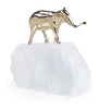 John Richard Decor Brass Elephant Sculpture on Selenite II