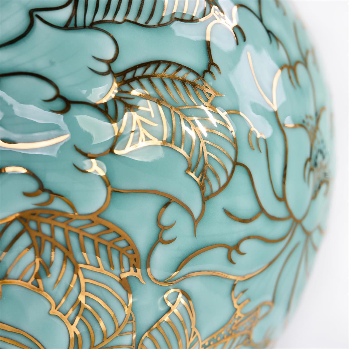 John Richard Decor Turquoise Florals Vase