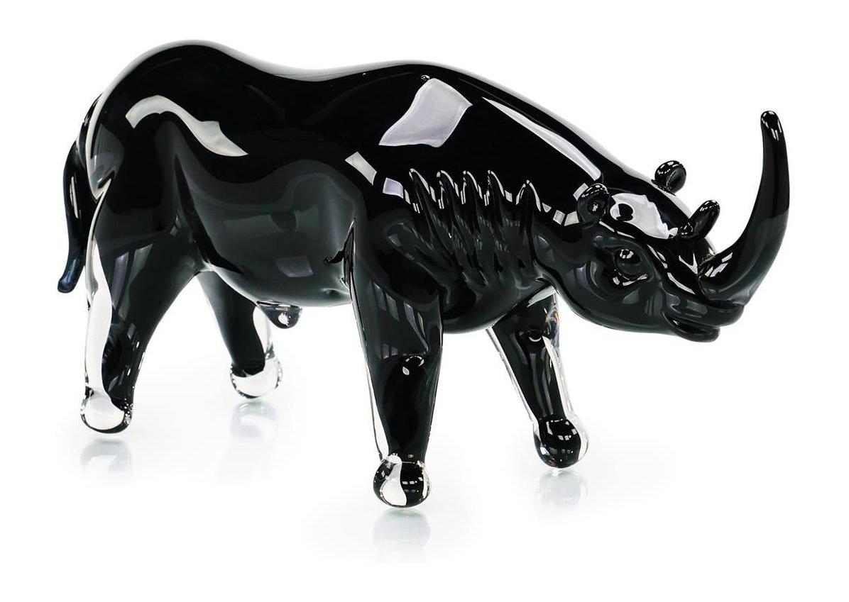 John Richard Decor Glass Rhino Sculpture