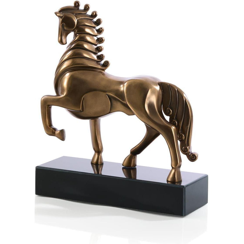 John Richard Decor Plated Horse Sculpture on Marble