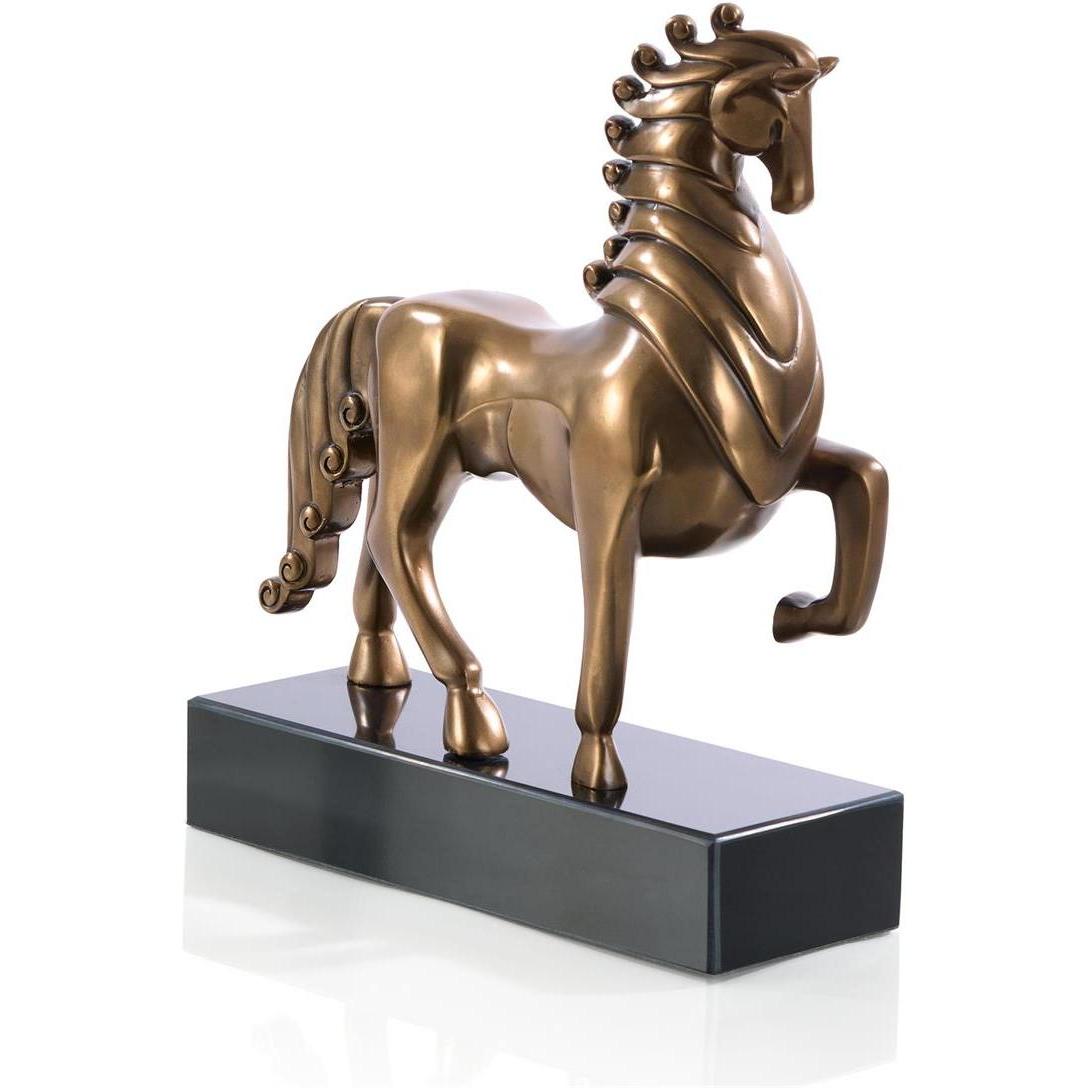 John Richard Decor Plated Horse Sculpture on Marble