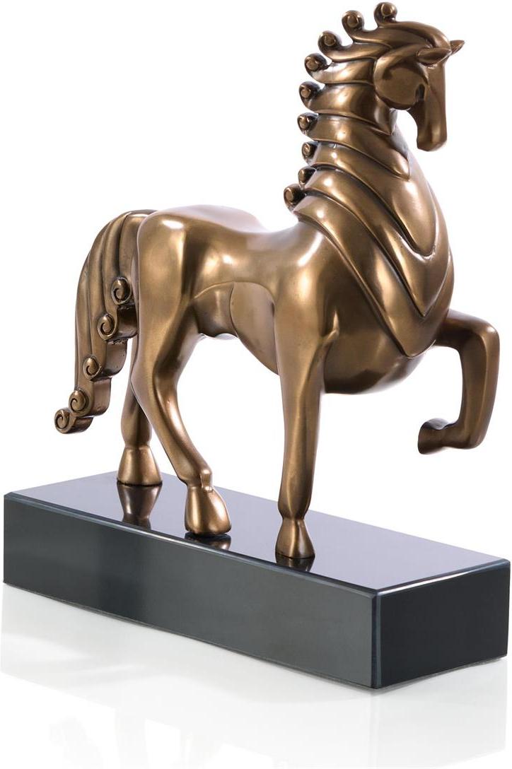 John Richard Decor Plated Horse Sculpture on Marble