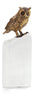 John Richard Decor Brass Owl Sculpture on Selenite