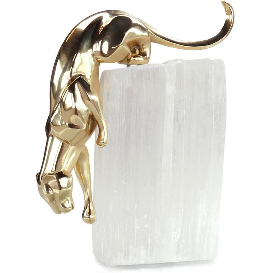John Richard Decor Panther Sculpture on Selenite
