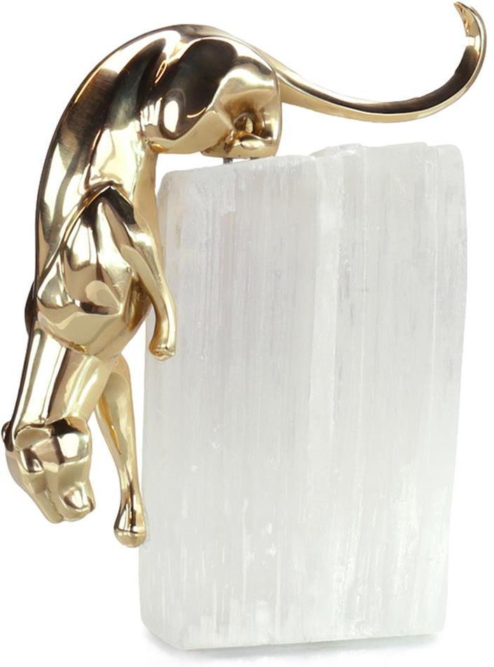 John Richard Decor Panther Sculpture on Selenite