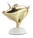 John Richard Decor Brass Pig Sculpture on Marble