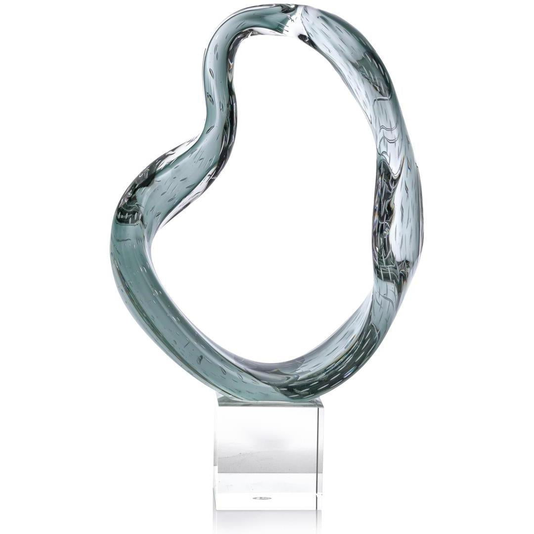John Richard Decor Viridian Flux Sculpture on Crystal I