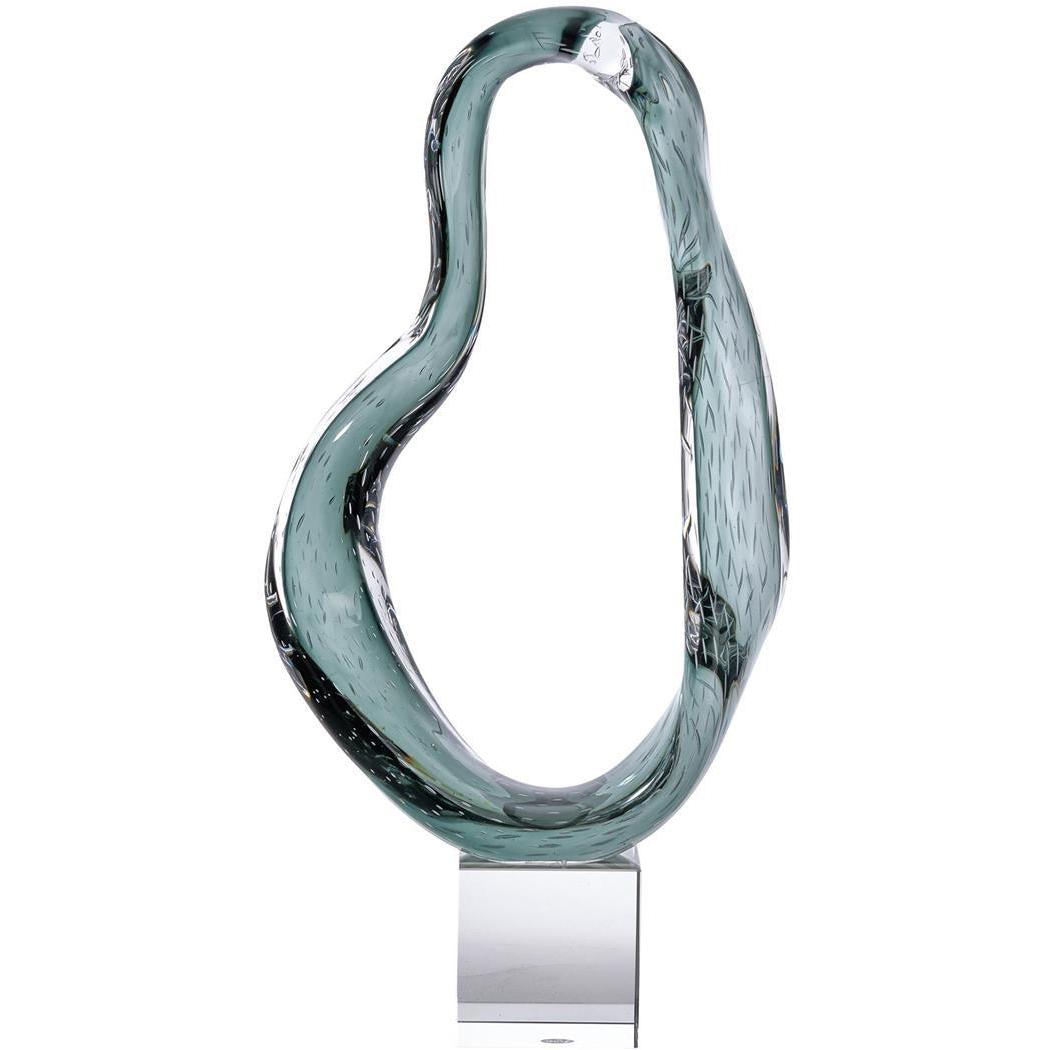 John Richard Decor Viridian Flux Sculpture on Crystal II