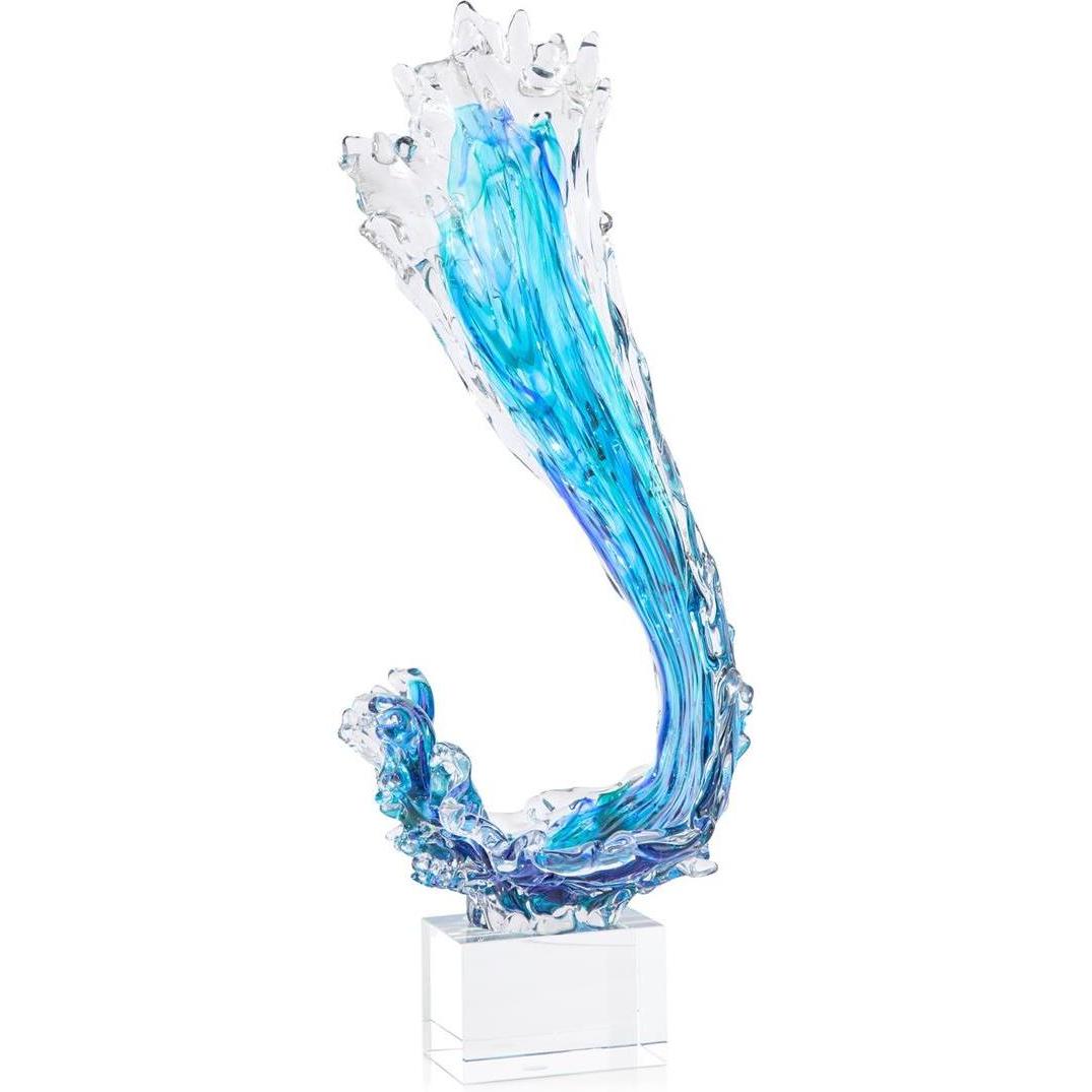 John Richard Decor Sweeping Wave Sculpture on Crystal