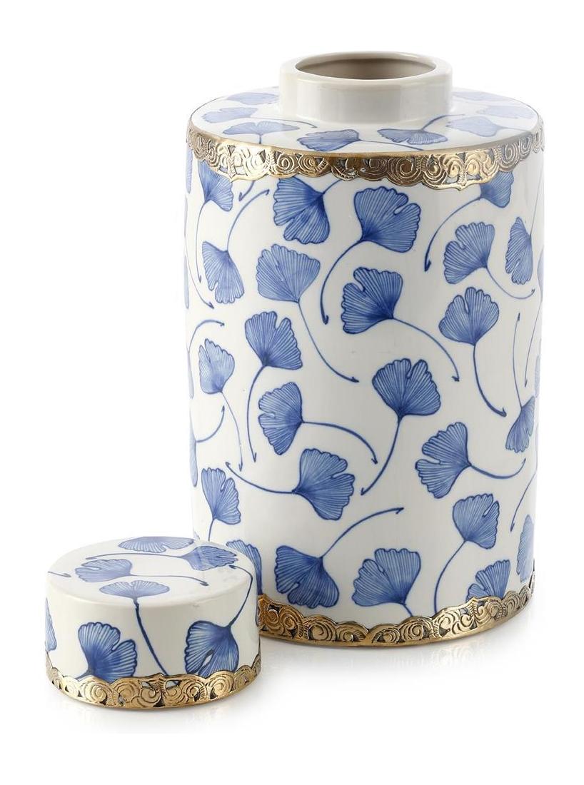 John Richard Decor Lidded Ginkgo Jar