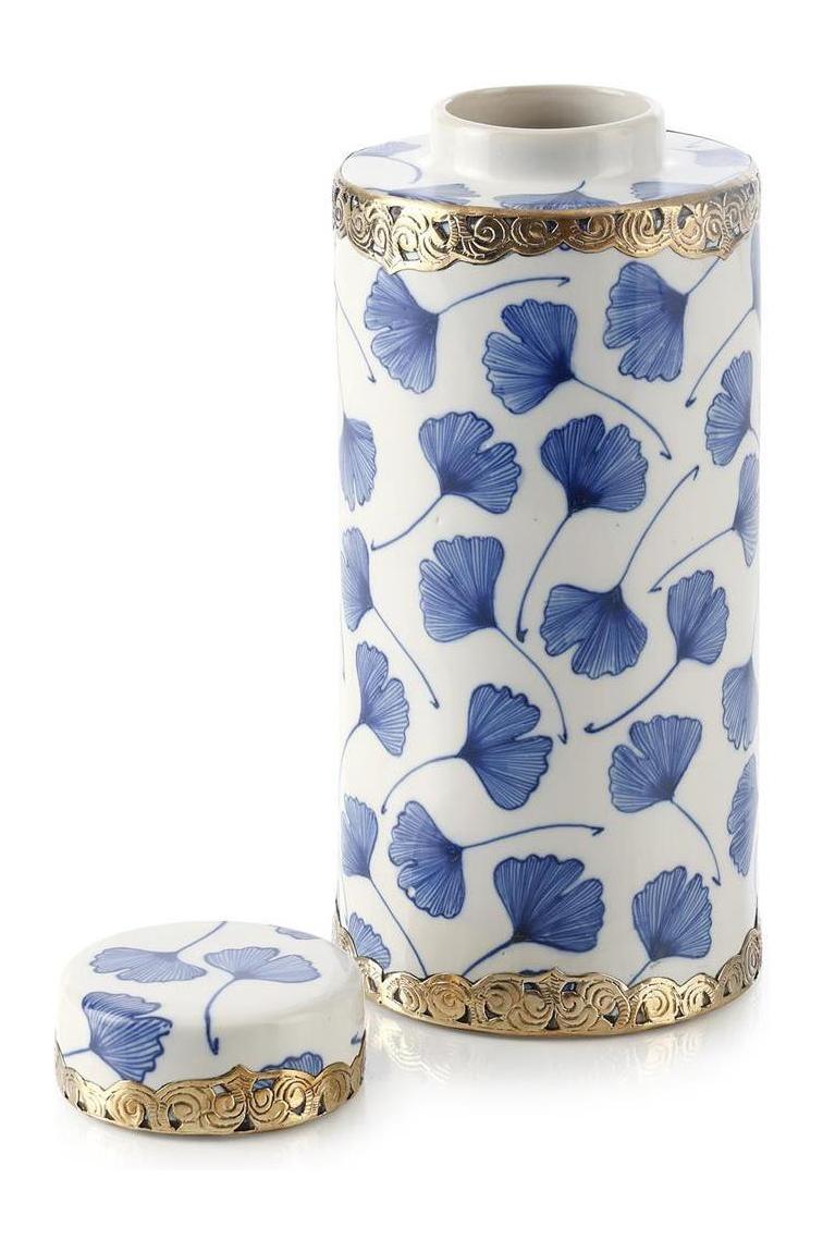 John Richard Decor Lidded Ginkgo Jar