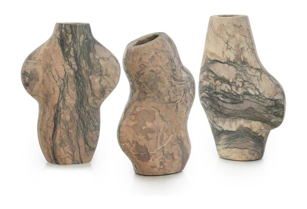 John Richard Decor Flowing Marble Vases, Set of 3