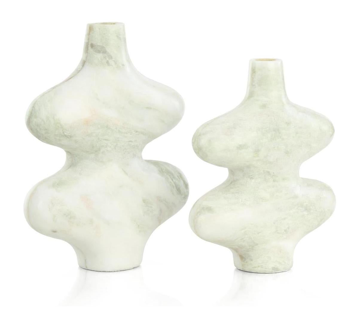John Richard Decor Echoed Marble Vases, Set of 2