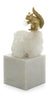 John Richard Decor Brass Squirrel and Quartz Sculpture on Marble