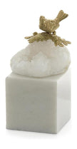 John Richard Decor Brass Bird and Quartz Sculpture on Marble