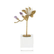 John Richard Embellished Blossom Sculpture on Crystal