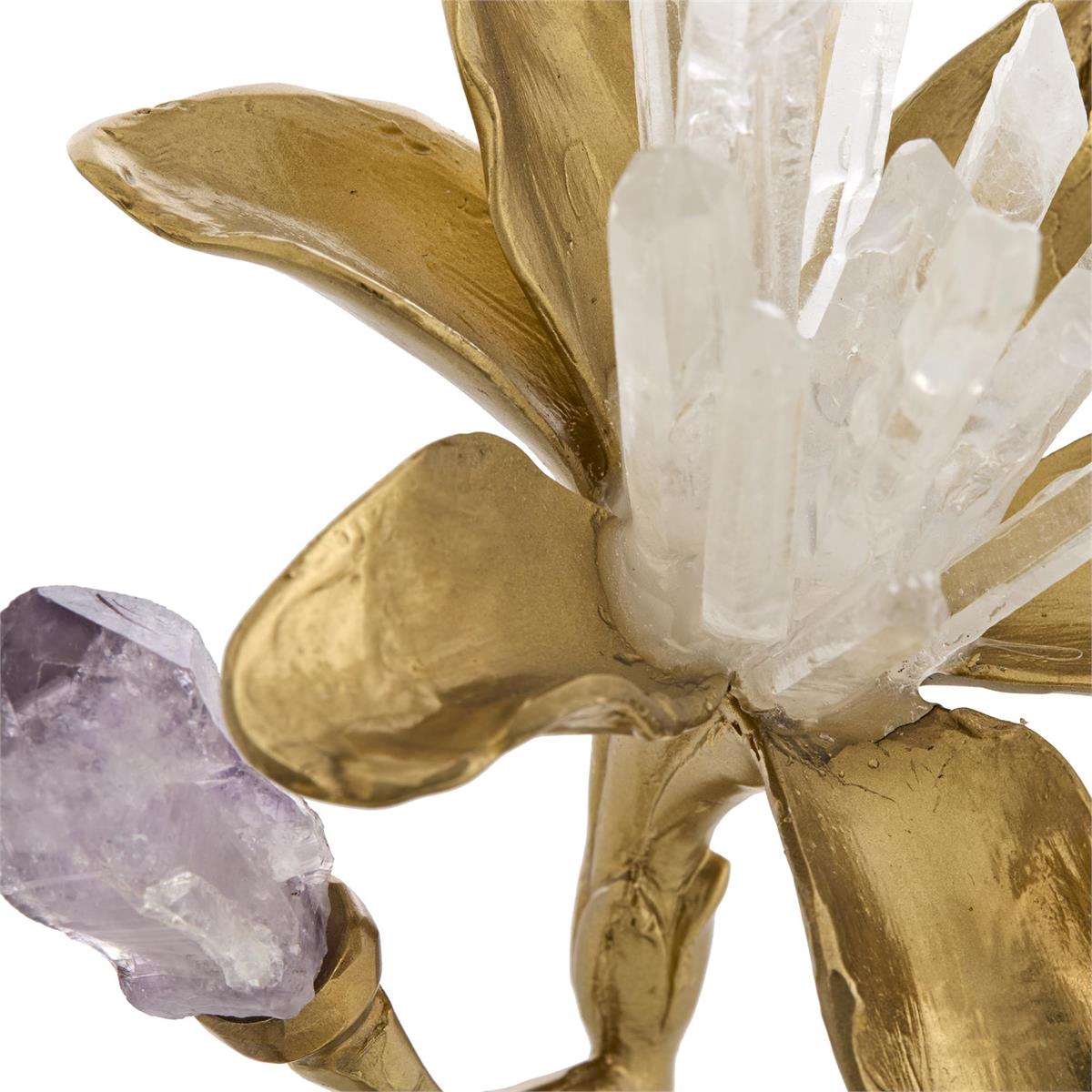 John Richard Embellished Blossom Sculpture on Crystal