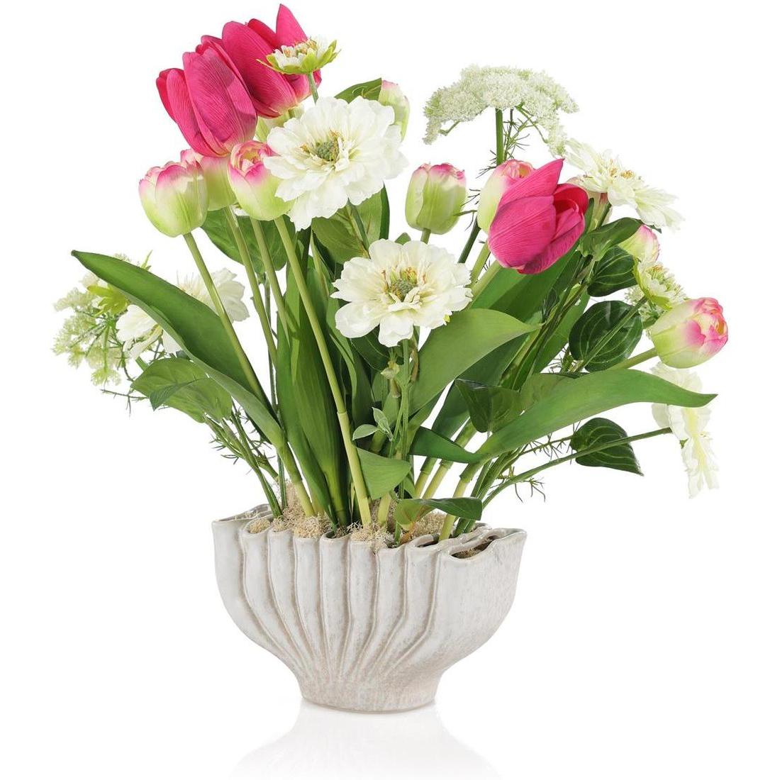 John Richard Decor Zinnias and Tulips