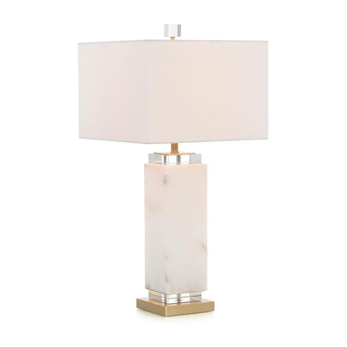 John Richard White Alabaster Column Table Lamp