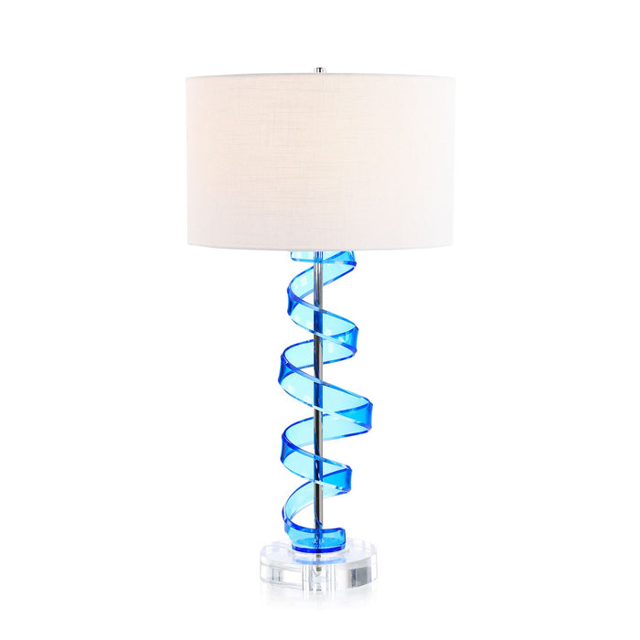 John Richard Blue Acrylic Spiral Table Lamp