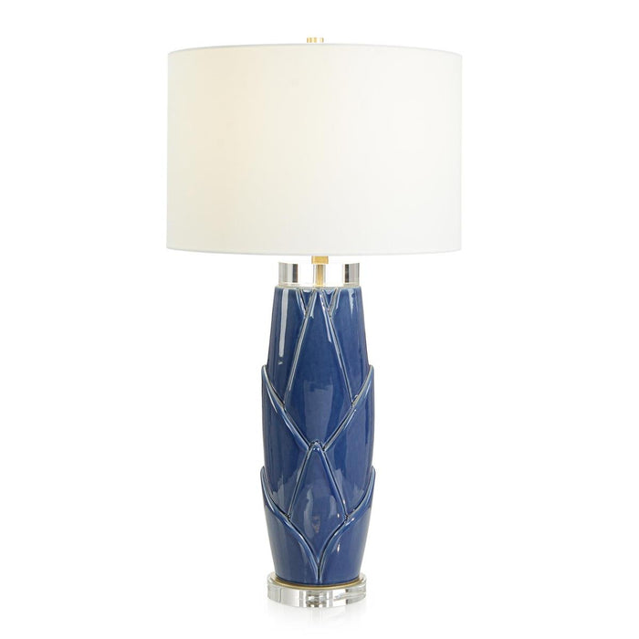 John Richard Blue Lush Leaves Table Lamp