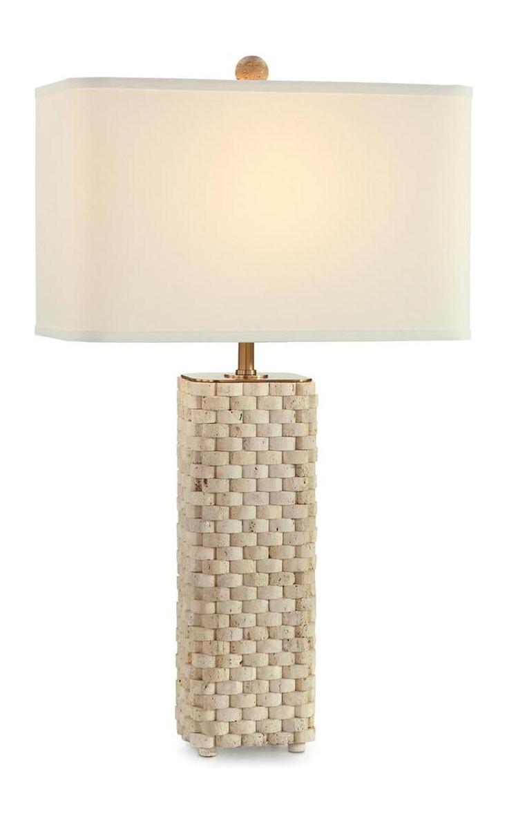 John Richard Travertine Weave Table Lamp